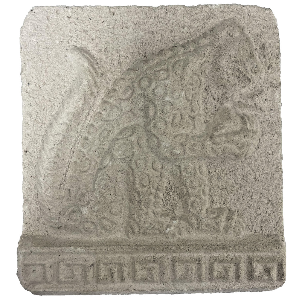 Novapiedra Mayan Jaguar Carved Plaster Plaque Mexico Cast Art Tile Wall Hanging